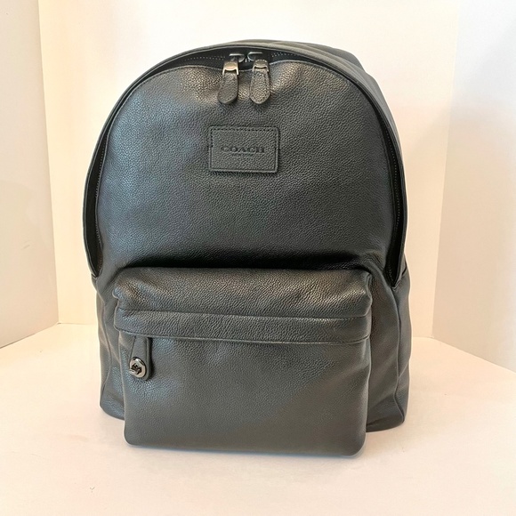 NEW Coach Campus XL Large Pebbled Leather Turnlock Backpack Black - Picture 2 of 16